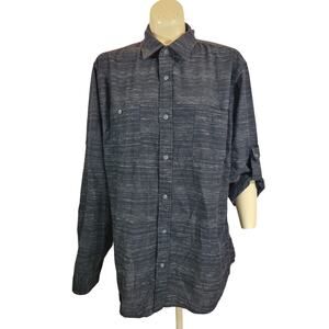 Urban Pipeline Gray Roll Tab Sleeve Button Down Shirt soft Men's XXL